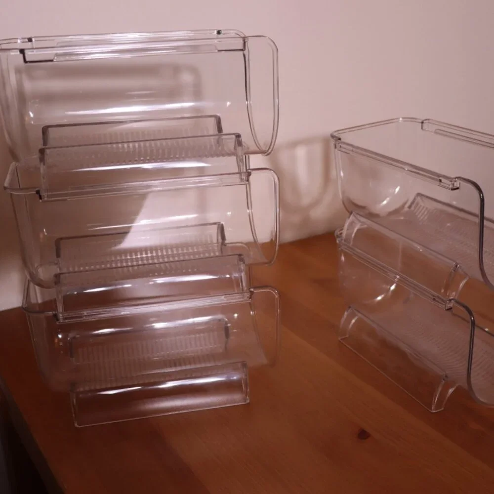 Set of 5 Clear Stackable Wine Bottle Holders